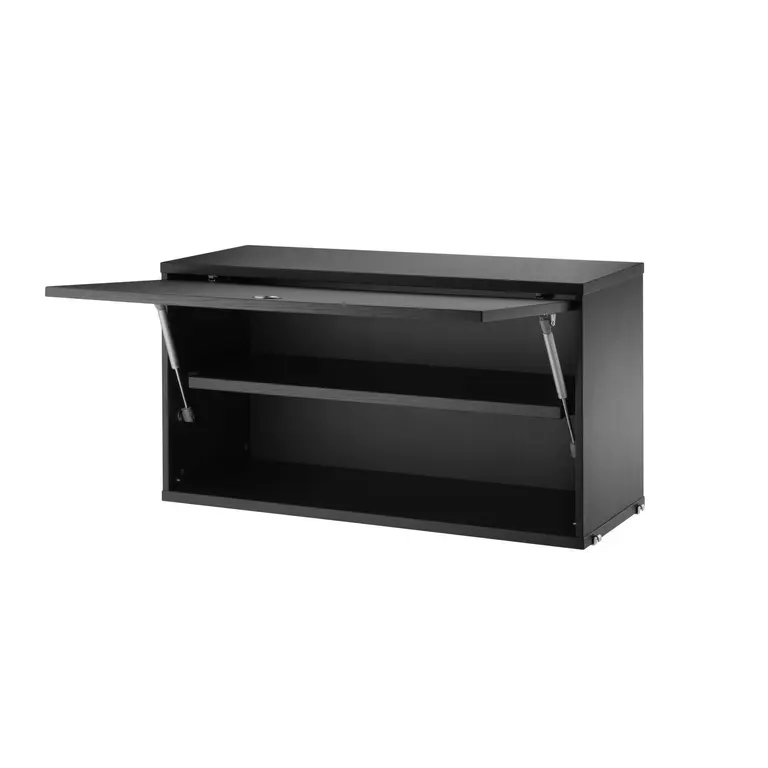 String Furniture String cabinet with flipdoor - black stained ash 58 x 30 x 37cm