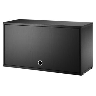 String Furniture String cabinet with flipdoor - black stained ash 58 x 30 x 37cm