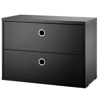 String Furniture String chest w. drawers- black stained ash- 78 x 30 x 42