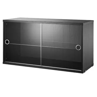 String Furniture String display cabinet - black stained ash 78 x 30 x 42cm