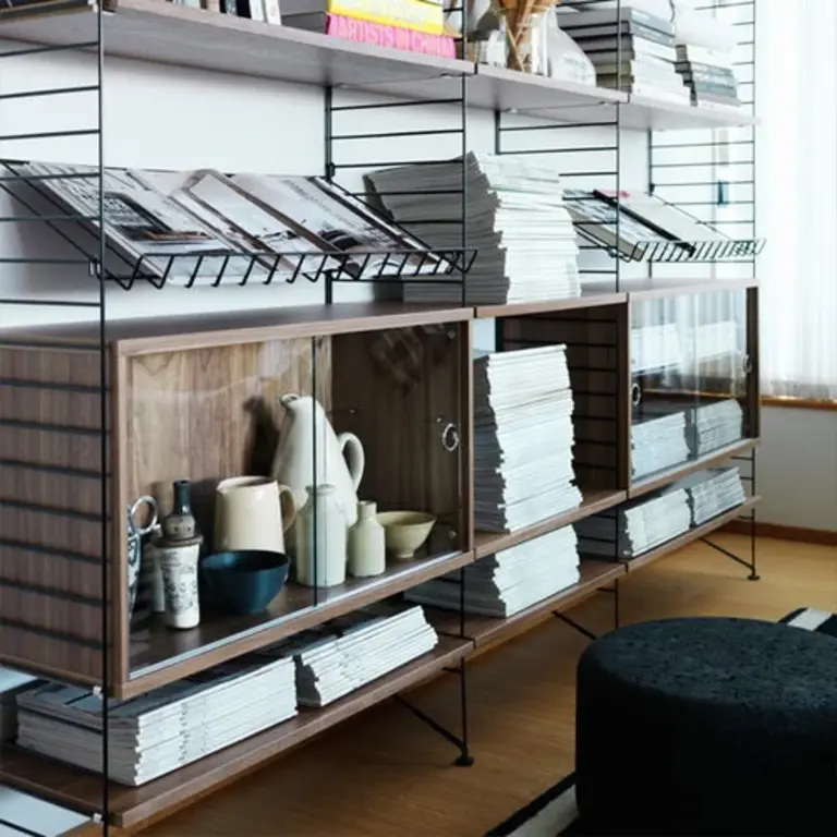 String Furniture String display cabinet - black stained ash 78 x 30 x 42cm