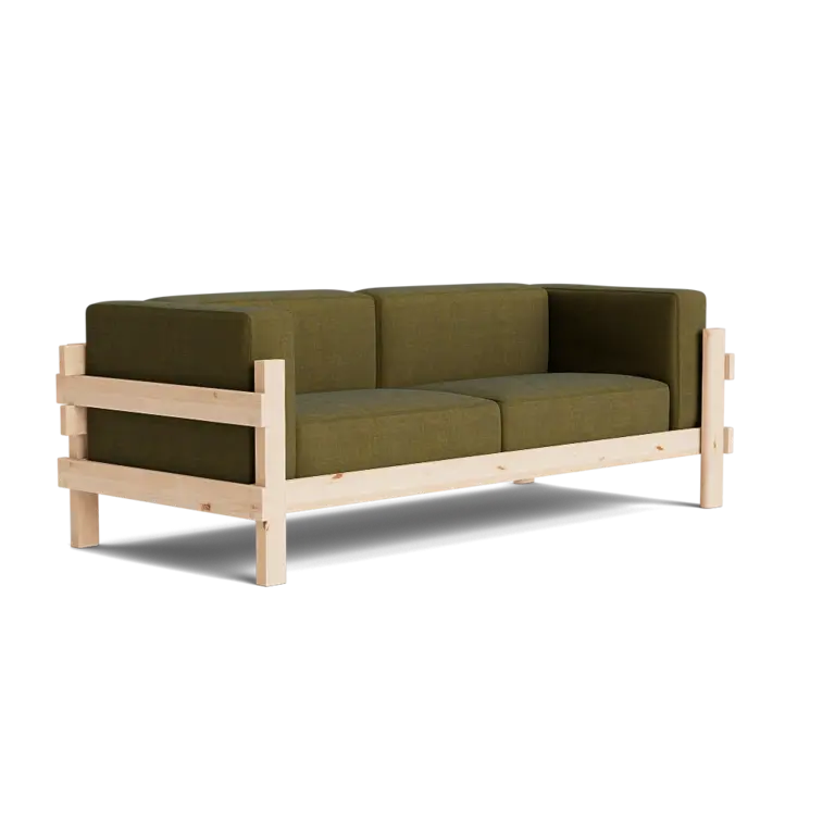 Normann Copenhagen Kube Sofa 3-Seater Pine  showroom model Synergie LDS 48 interfuse