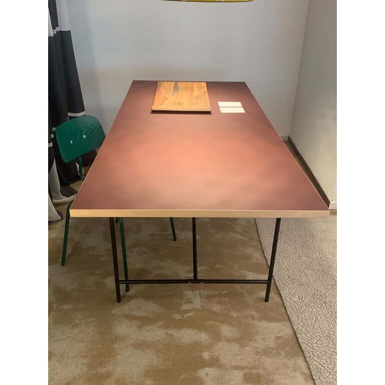 Richard Lampert Eiermann dining table black frame Linoleum burgundy Top 200cm showroom item