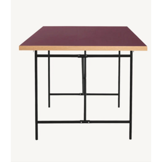 Richard Lampert Eiermann dining table black frame Linoleum burgundy Top 200cm showroom item