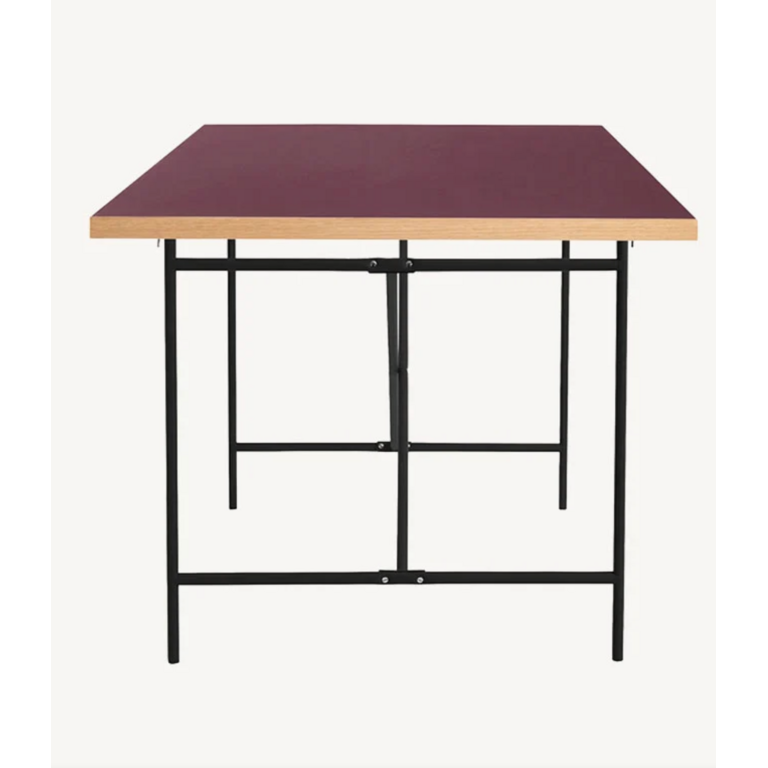 Richard Lampert Eiermann dining table black frame Linoleum burgundy Top 200cm showroom item