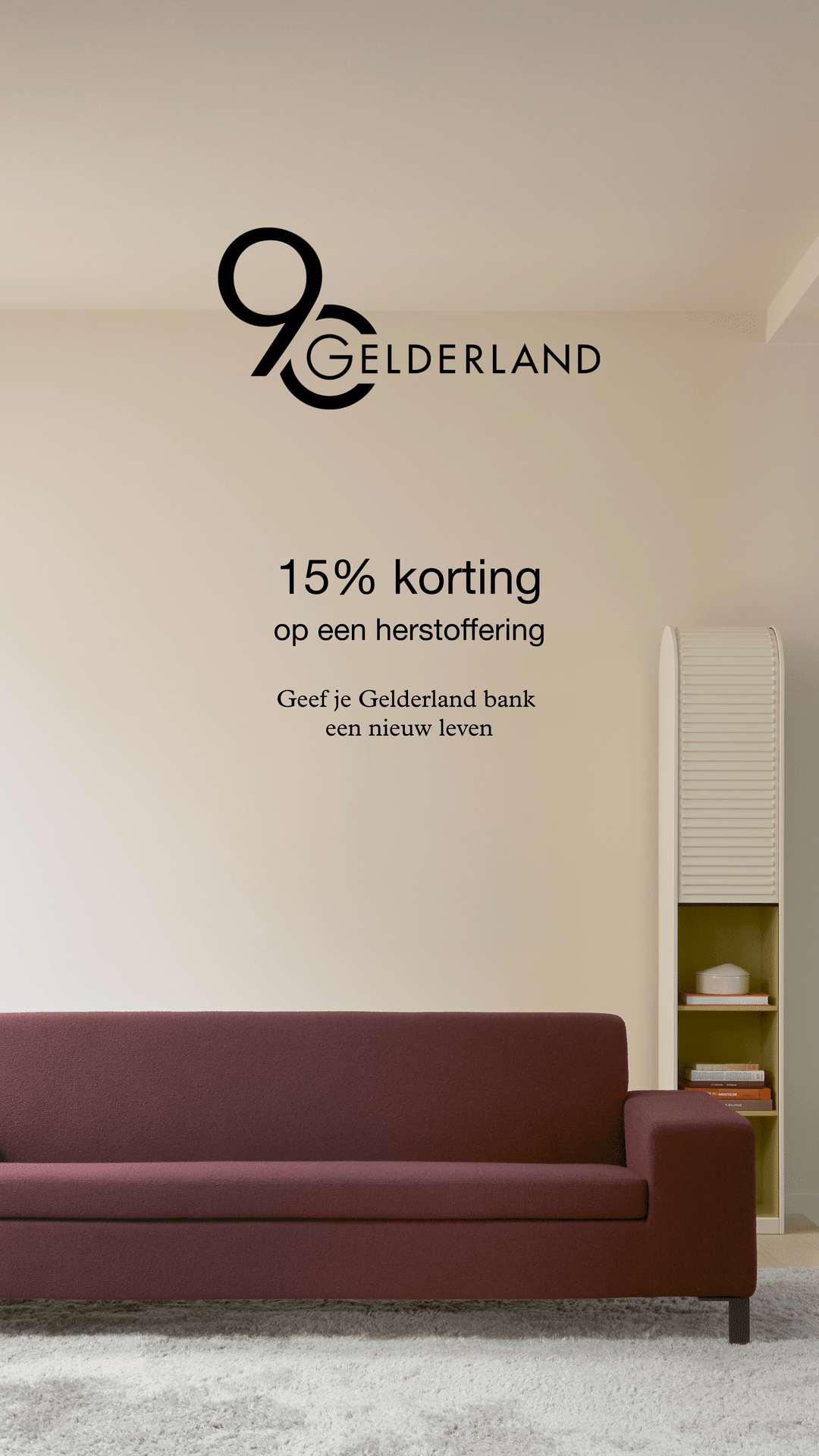 15% korting op het herstofferen van je Gelderland sofa