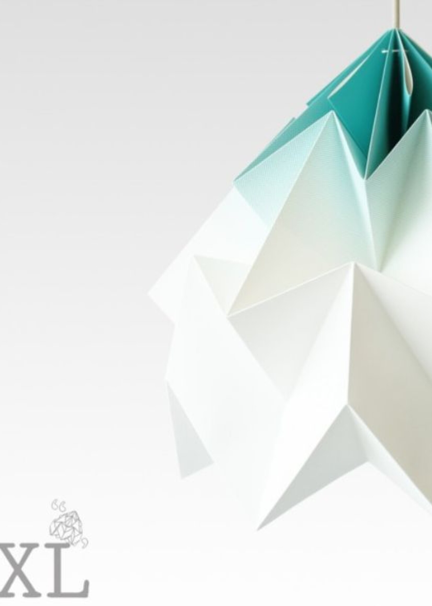 Moth XL gevouwen papier origami lamp mint