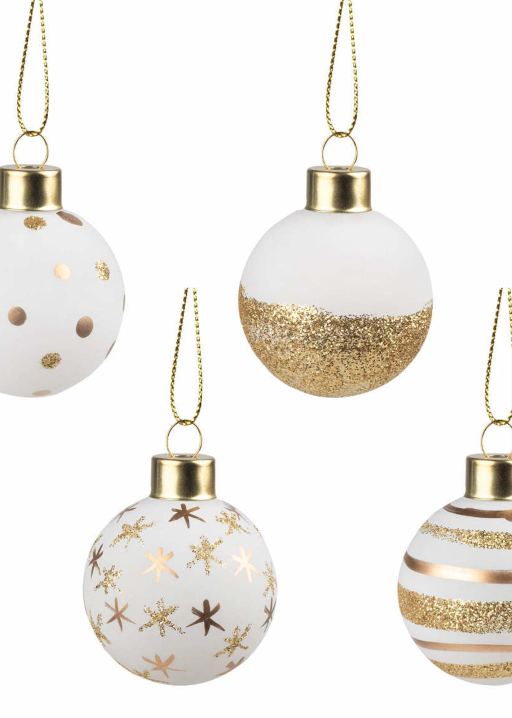 Räder Glitterende kerstballen _ set van 4