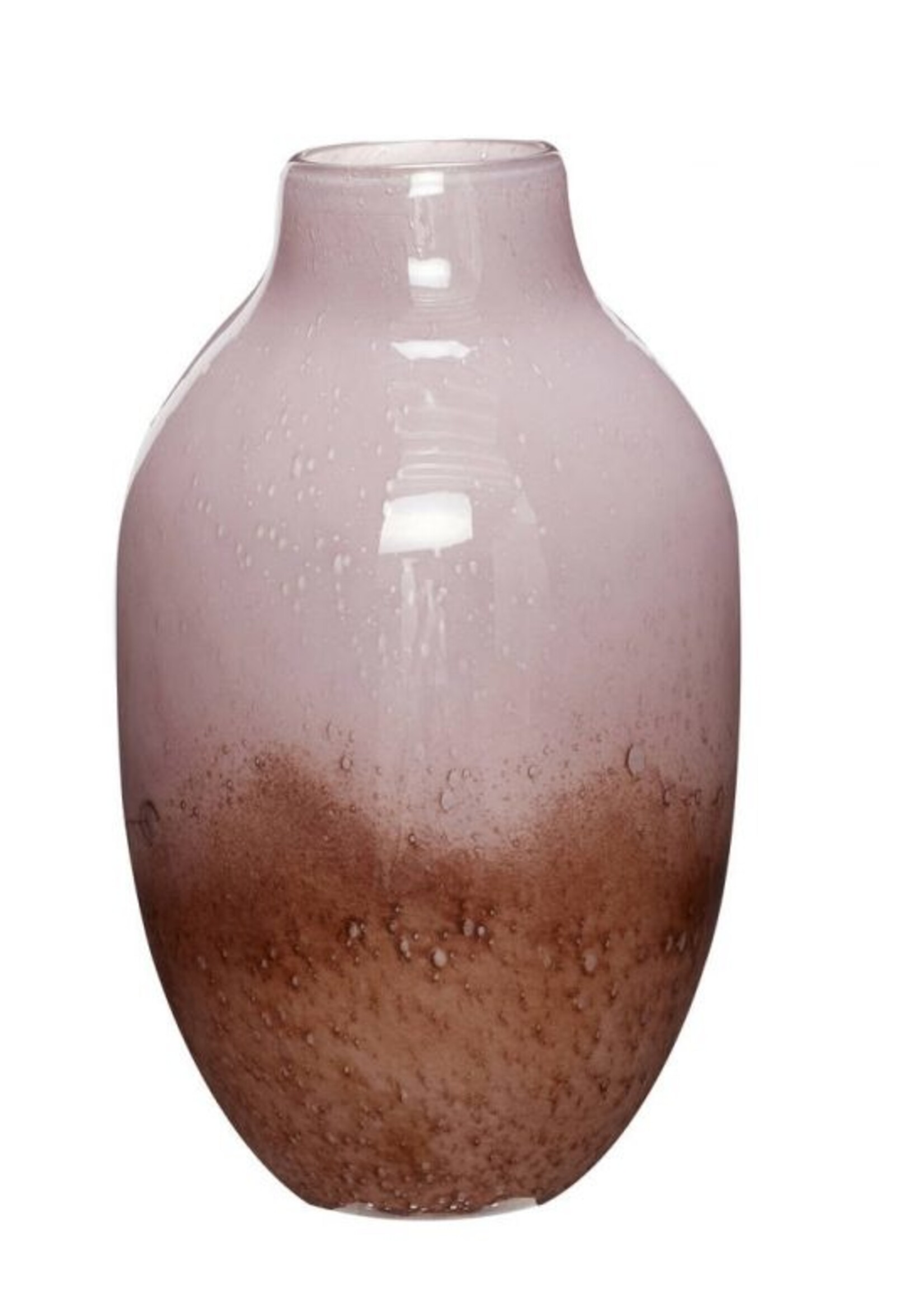 Hübsch Vaas, glas, paars/wit _ ø21xh37cm