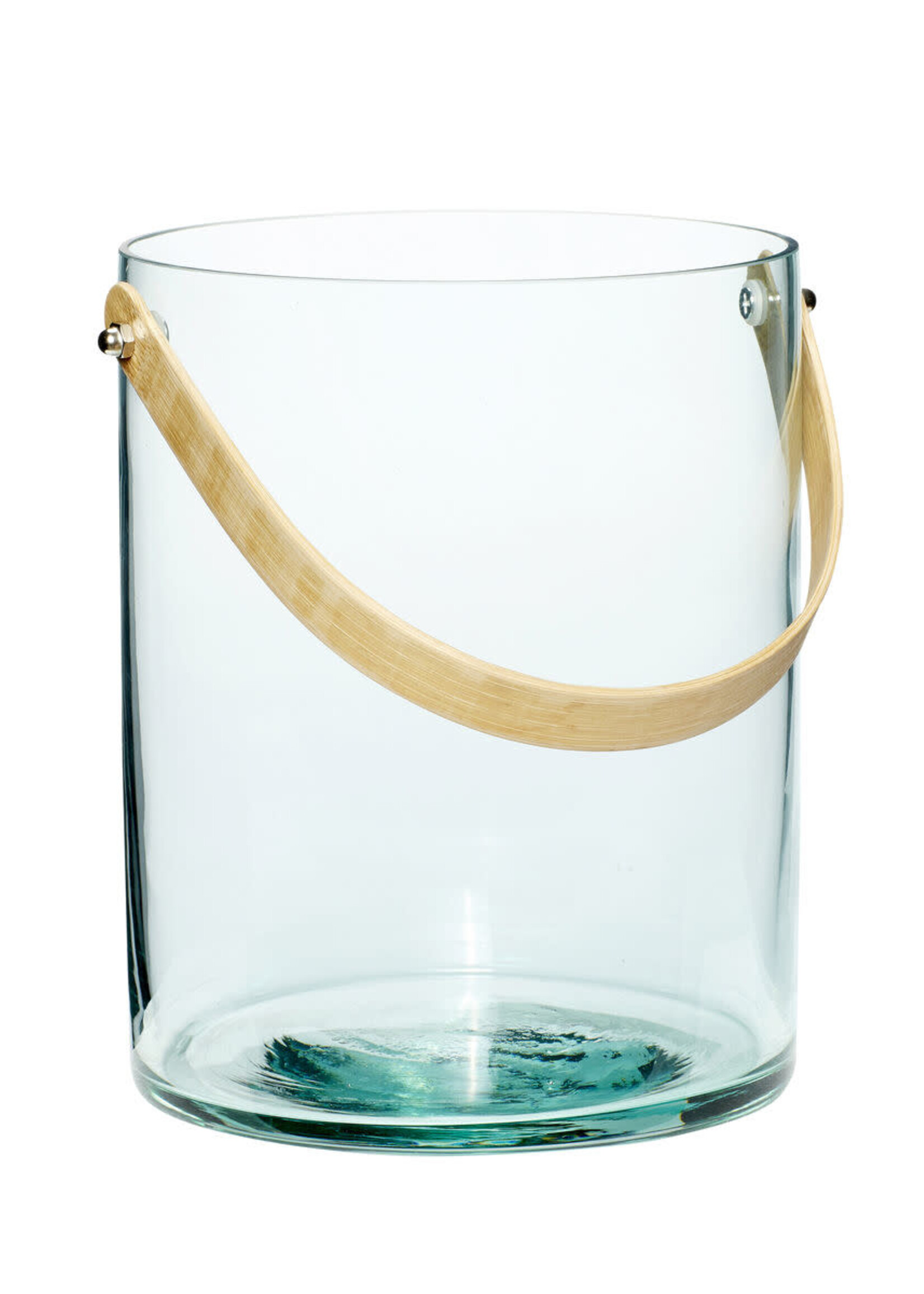 Hübsch Carry Lanterns Clear/Green Ø16 x h20 cm