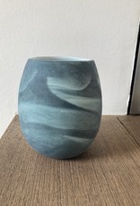 Hübsch Leaf Vase blue/white Ø15 x h18 cm