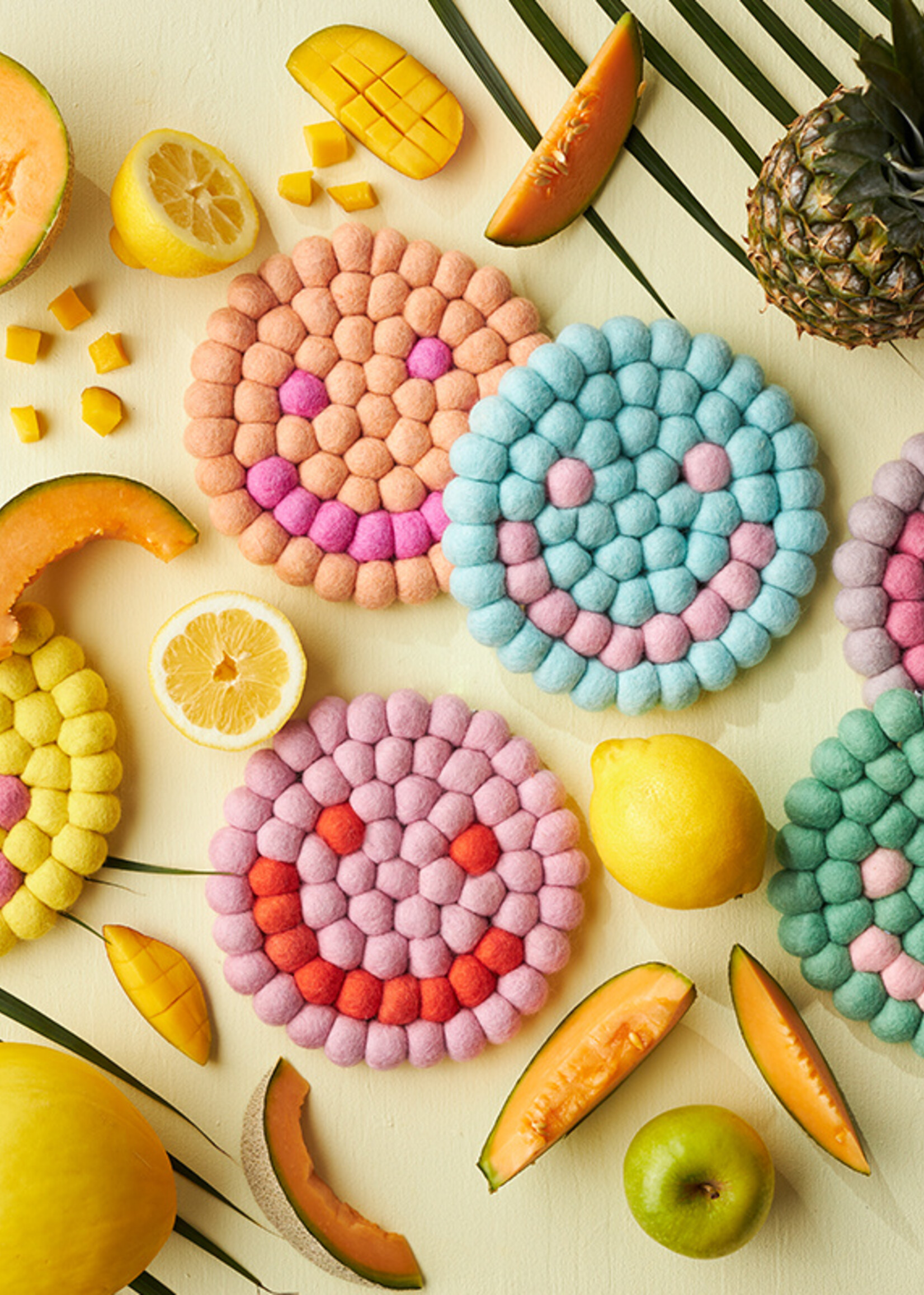 Aveva design Onderzetter, Rond, SMILEY, grapefruit