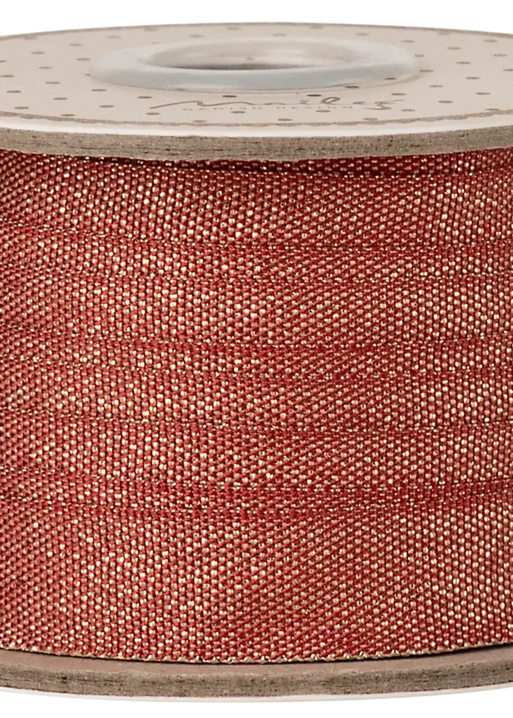 Maileg Ribbon, W: 13 mm x L: 10 m - Red/gold