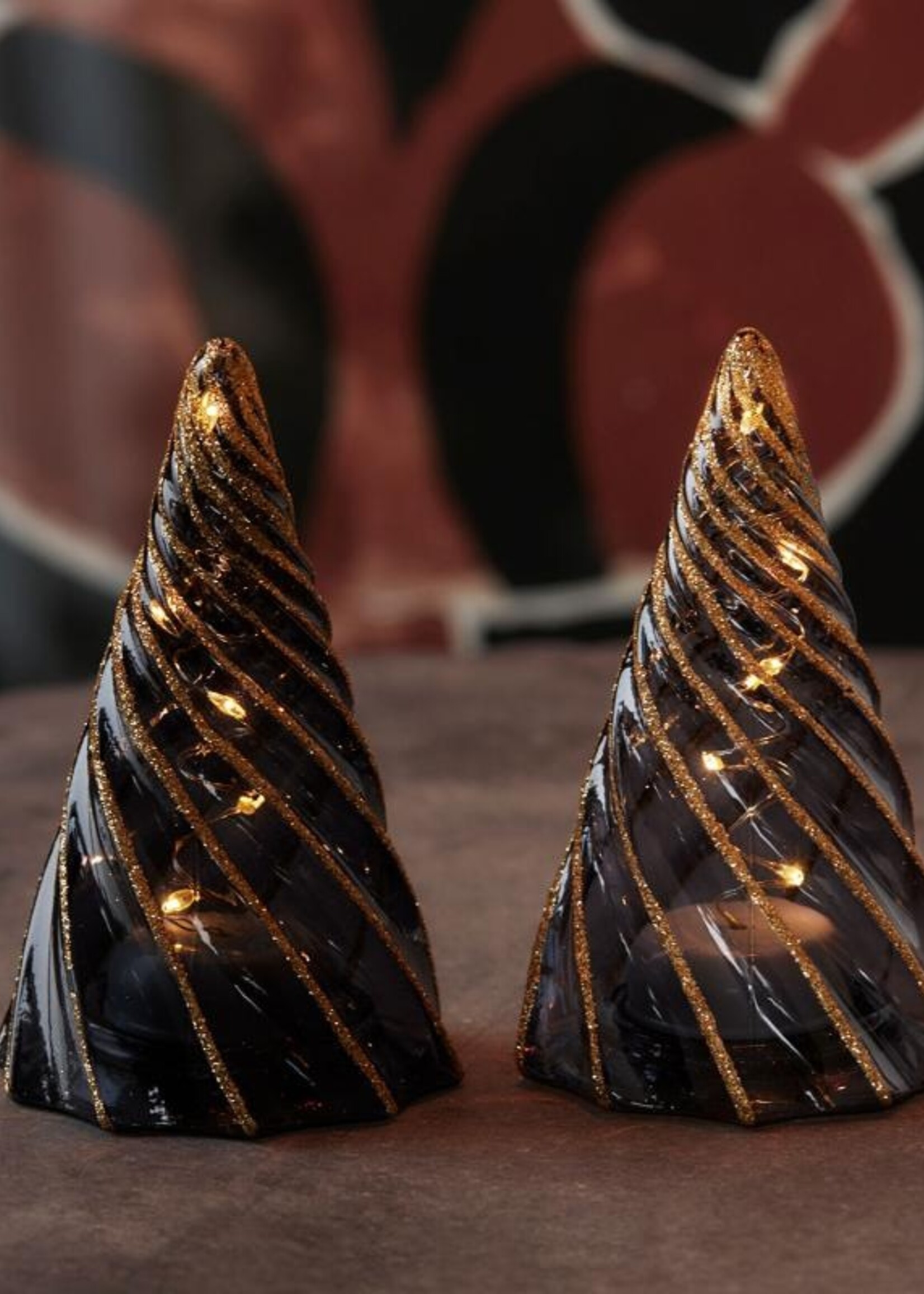 Sirius Vilma Tree 2 pc. set Black/Gold Ø6x11cm