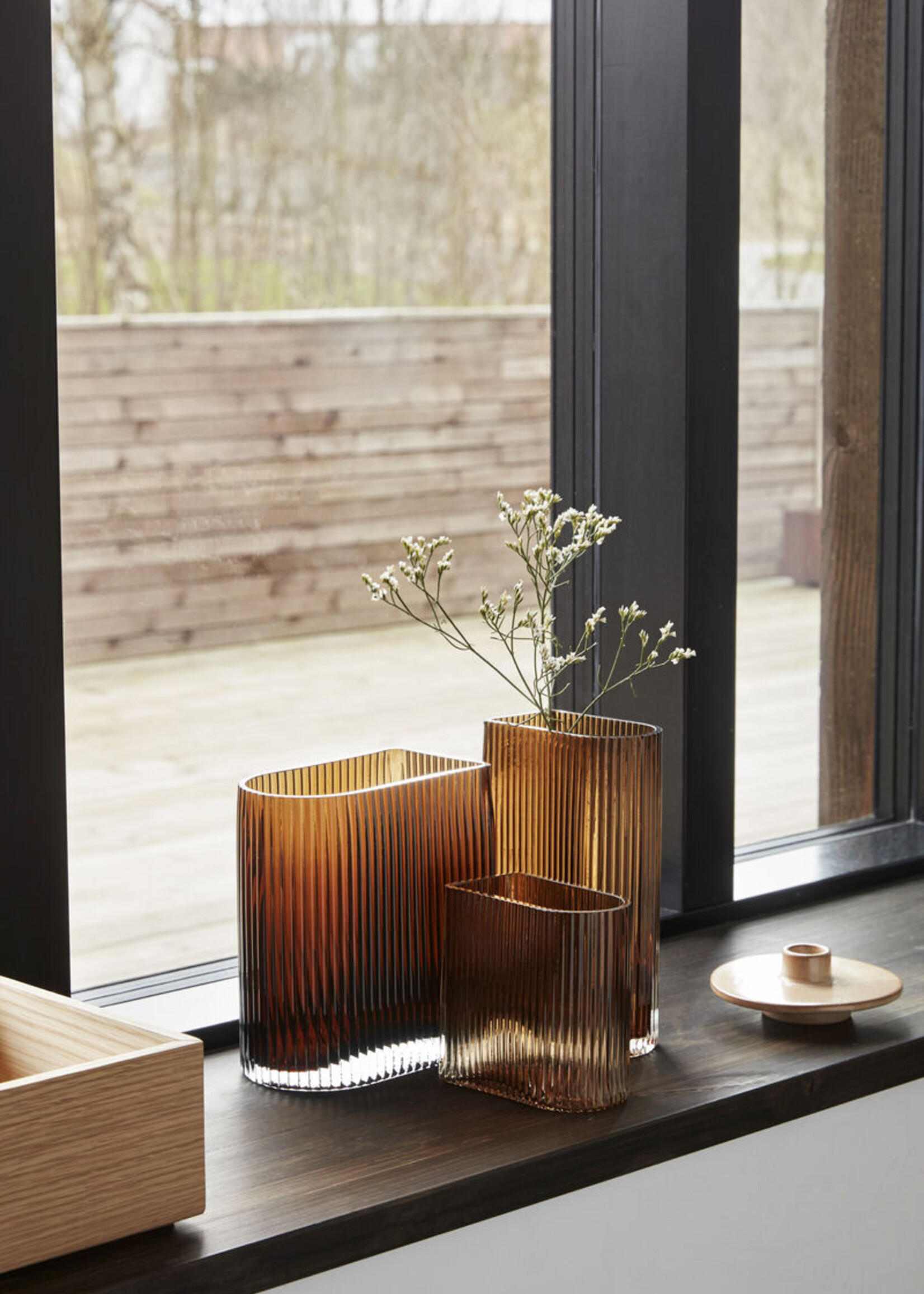 Hübsch Elements vases amber 12x7xh13