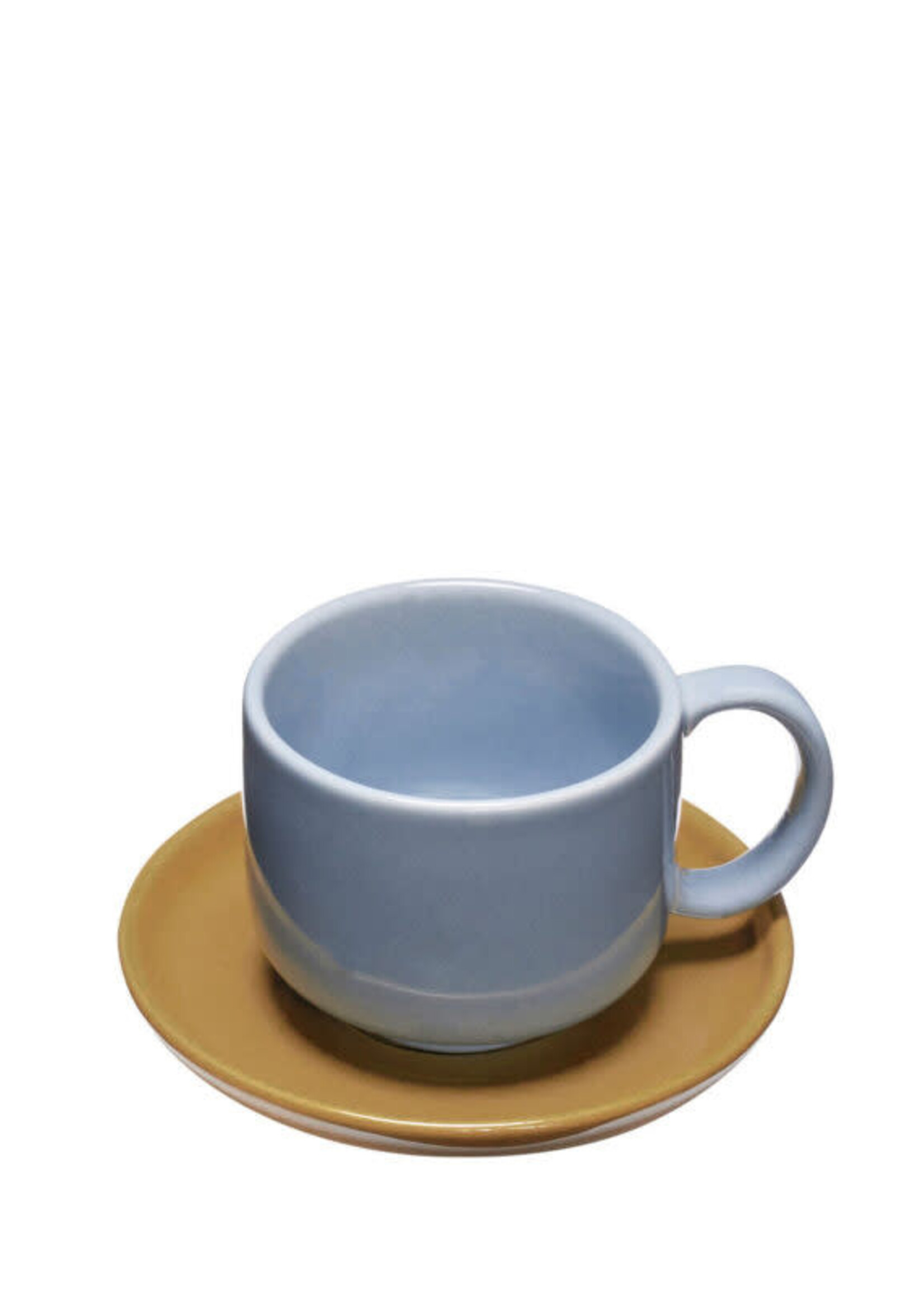Hübsch Amare Cup/soucer light bleu/brown