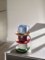 Hübsch Amare Cup/soucer light bleu/brown