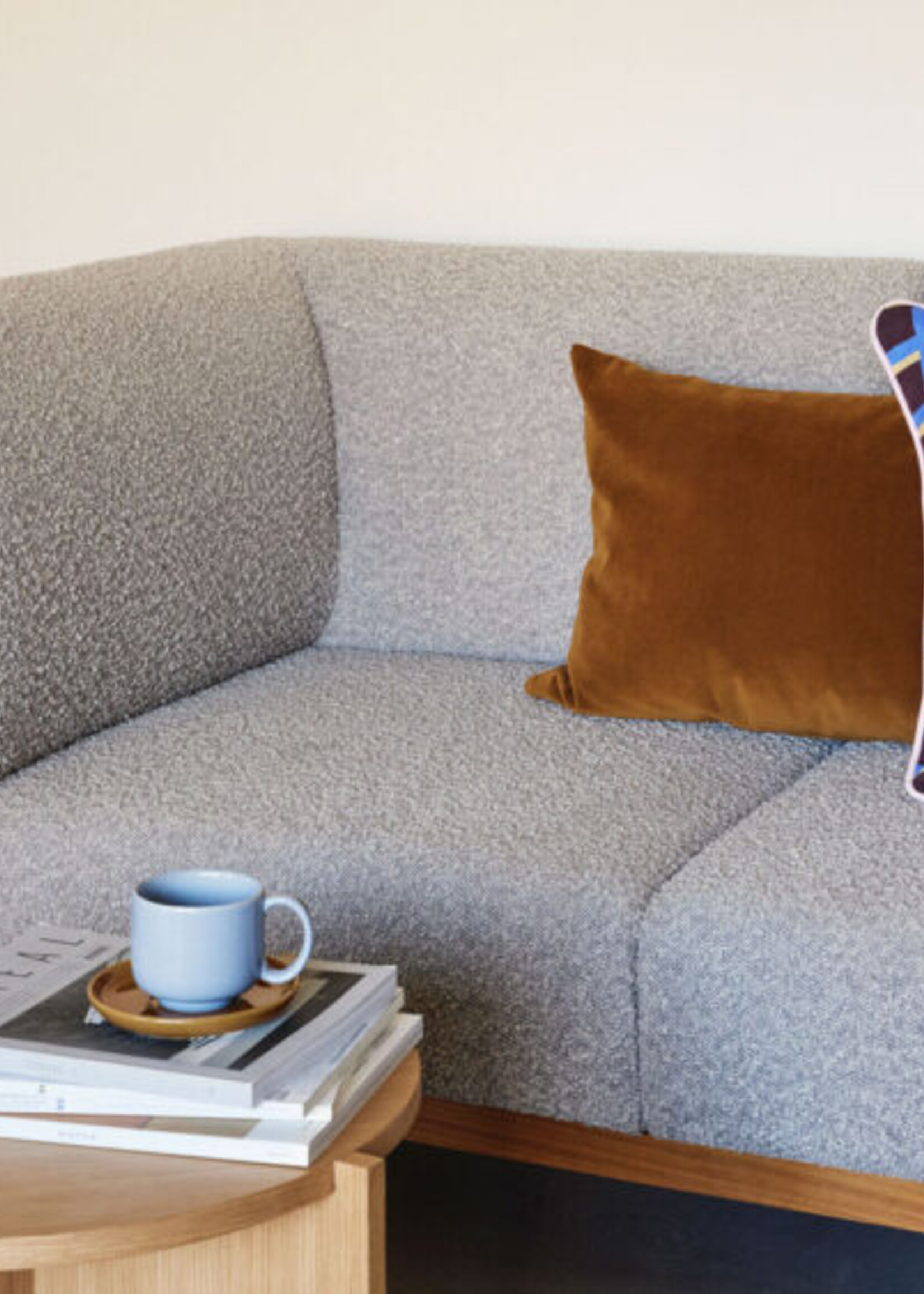 Hübsch Amare Cup/soucer light bleu/brown