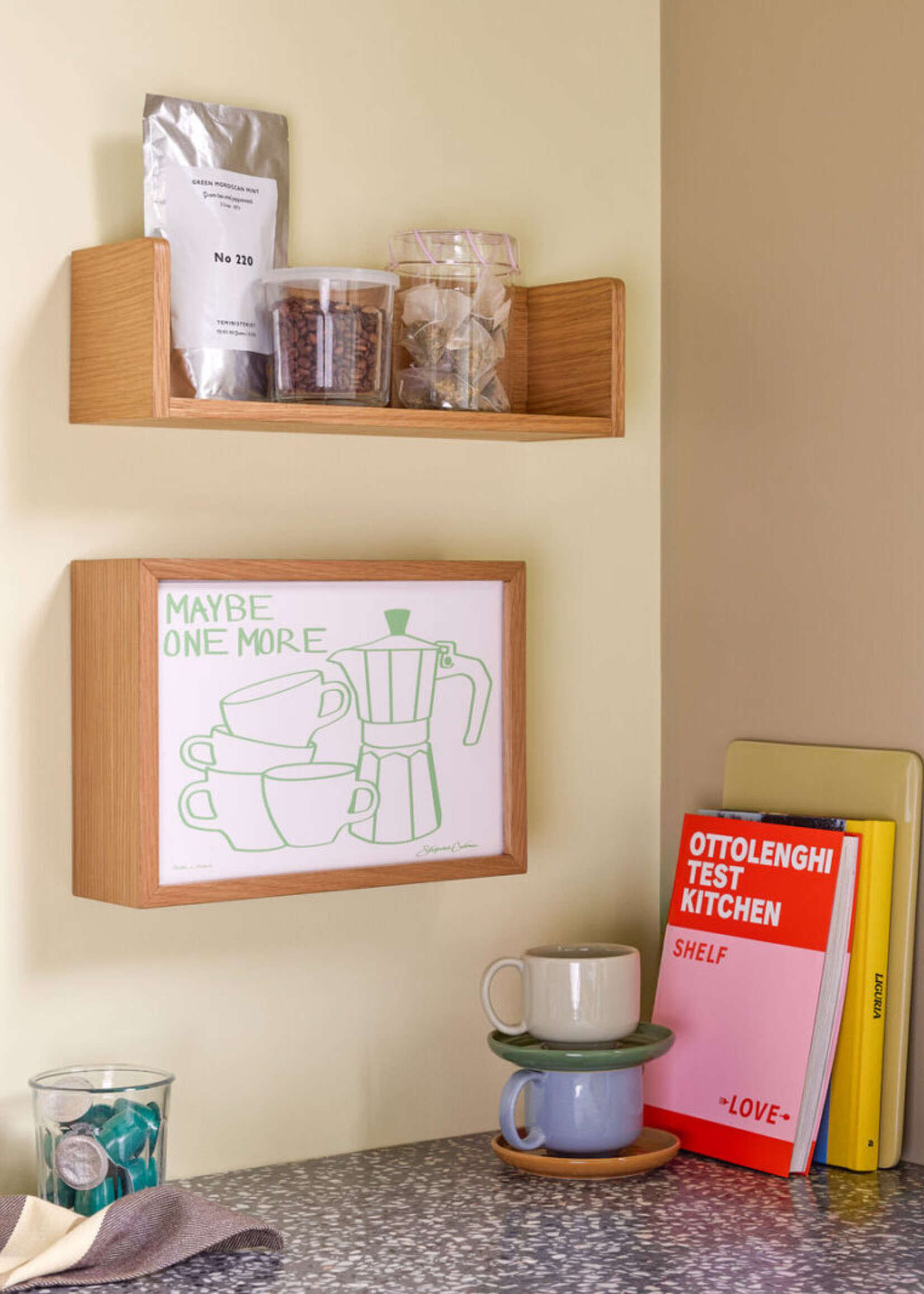 Hübsch Amare Cup/soucer light bleu/brown