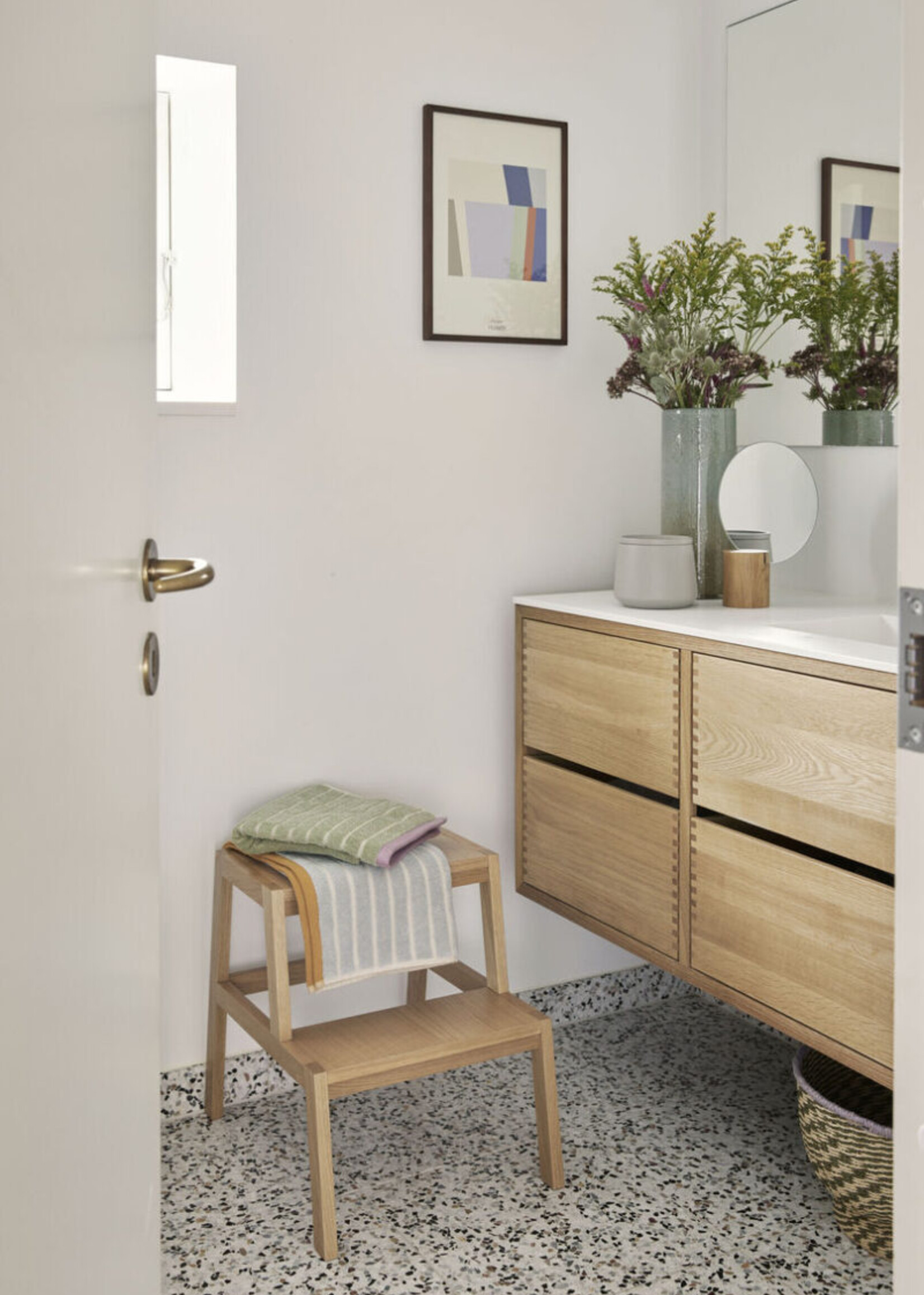 Hübsch Shimmer Vase Blue/Brown ø12xh20 cm