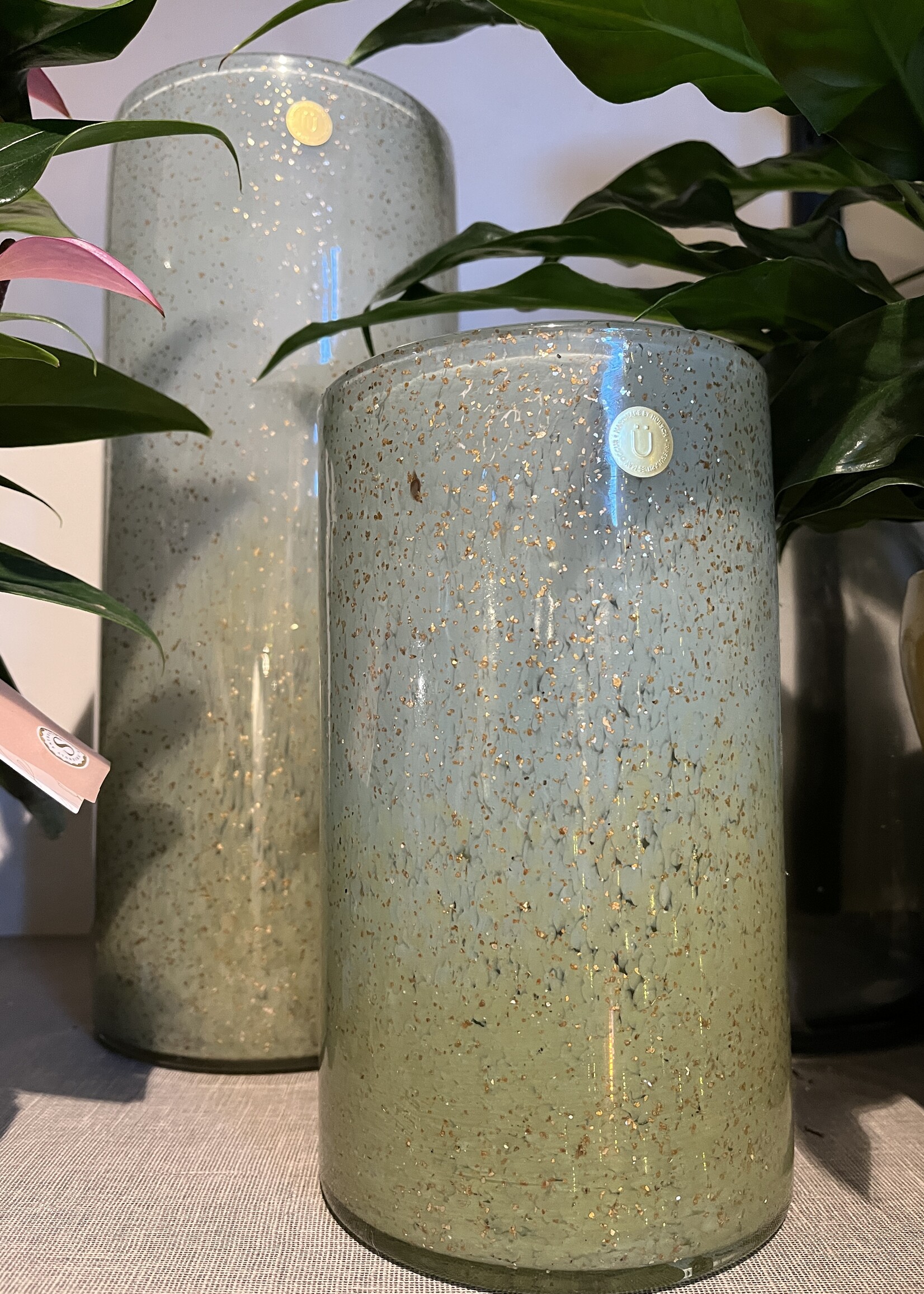 Hübsch Shimmer Vase Blue/Brown ø14xh35cm