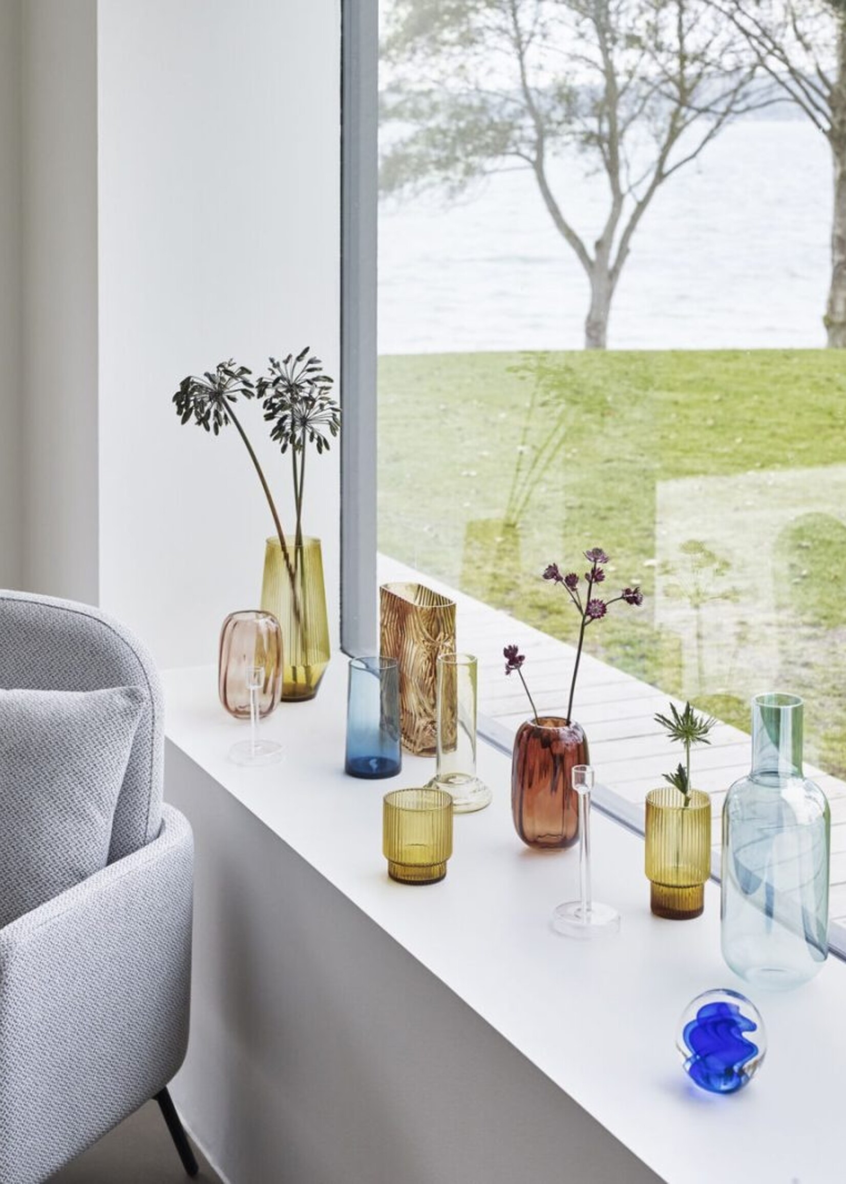 Hübsch Ripple Vase Yellow