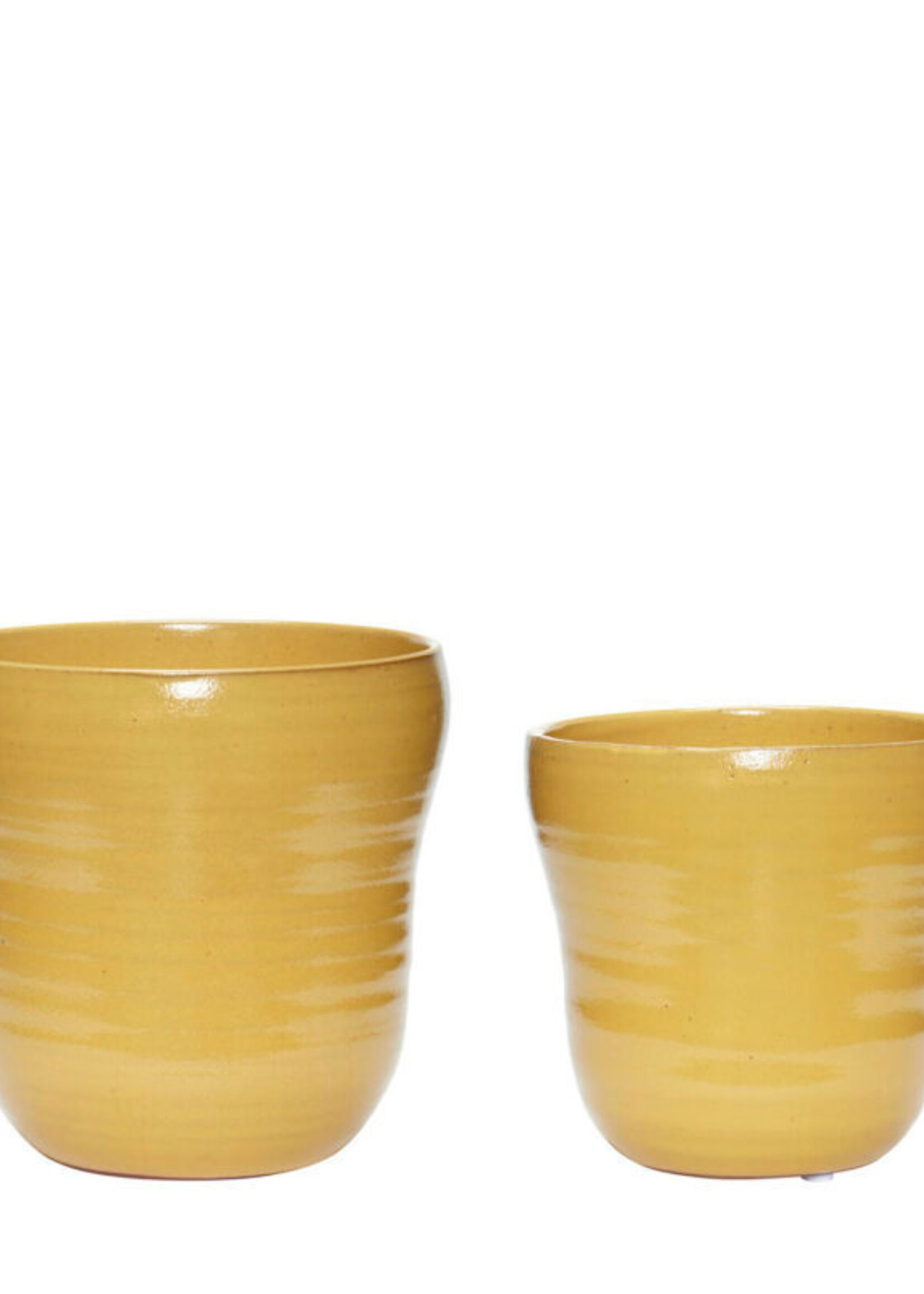 Hübsch Care Pots Yellow ø17xh16cm