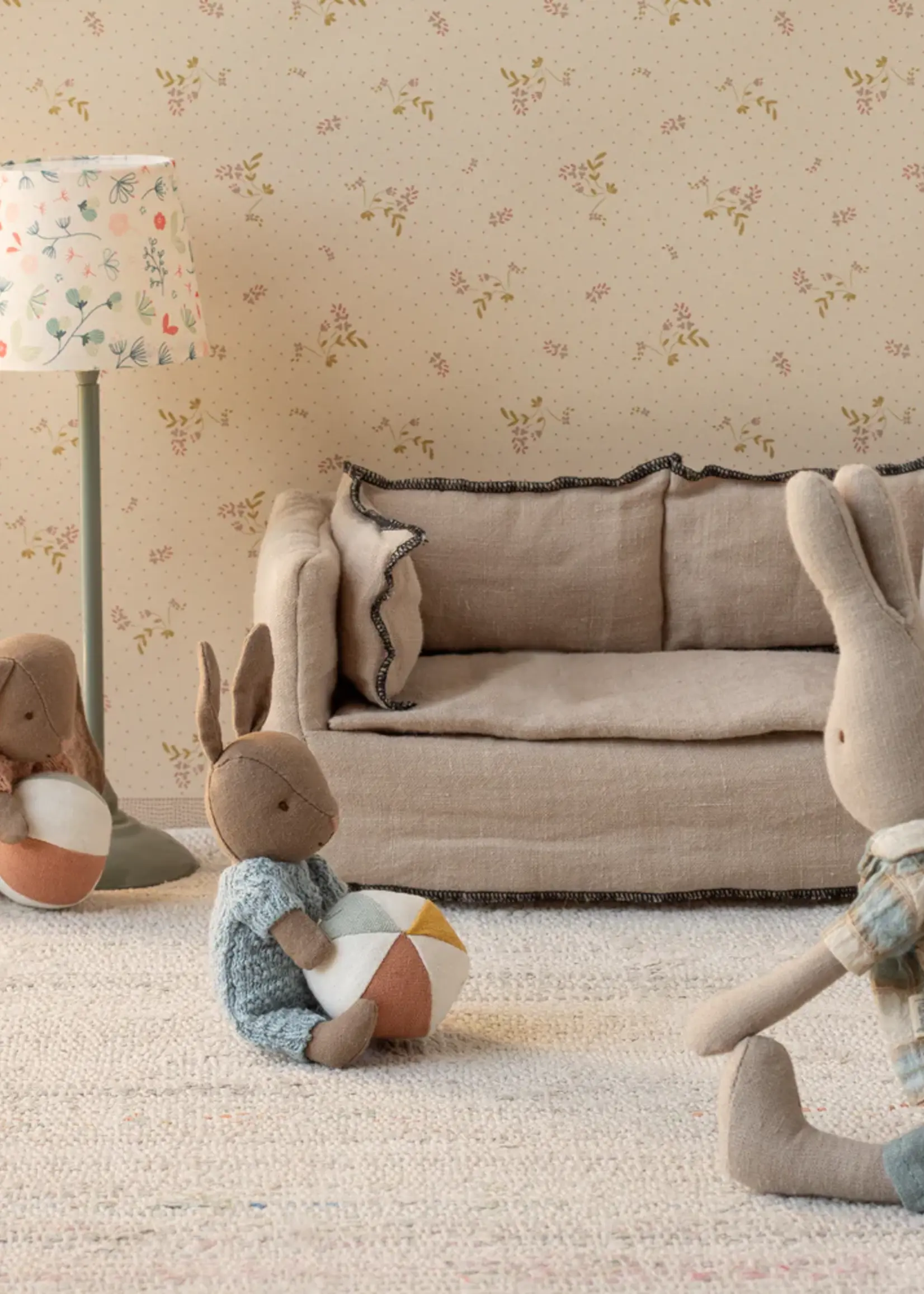 Maileg Bunny set, Micro - Brown - Dusty rose