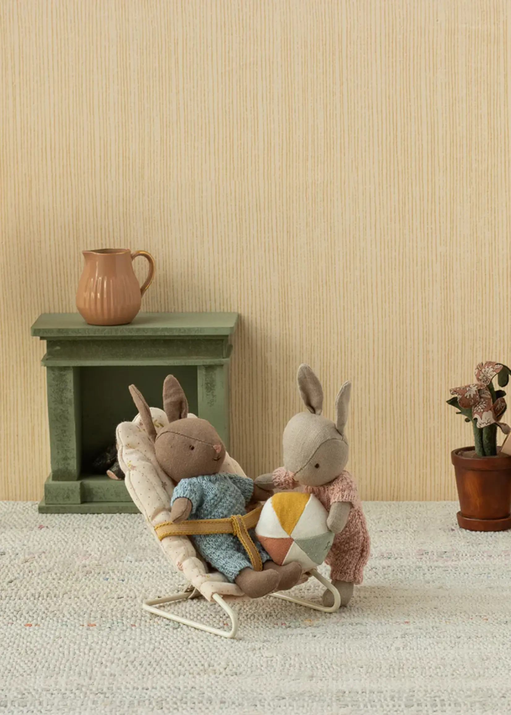 Maileg Bunny set, Micro - Brown - Dusty rose