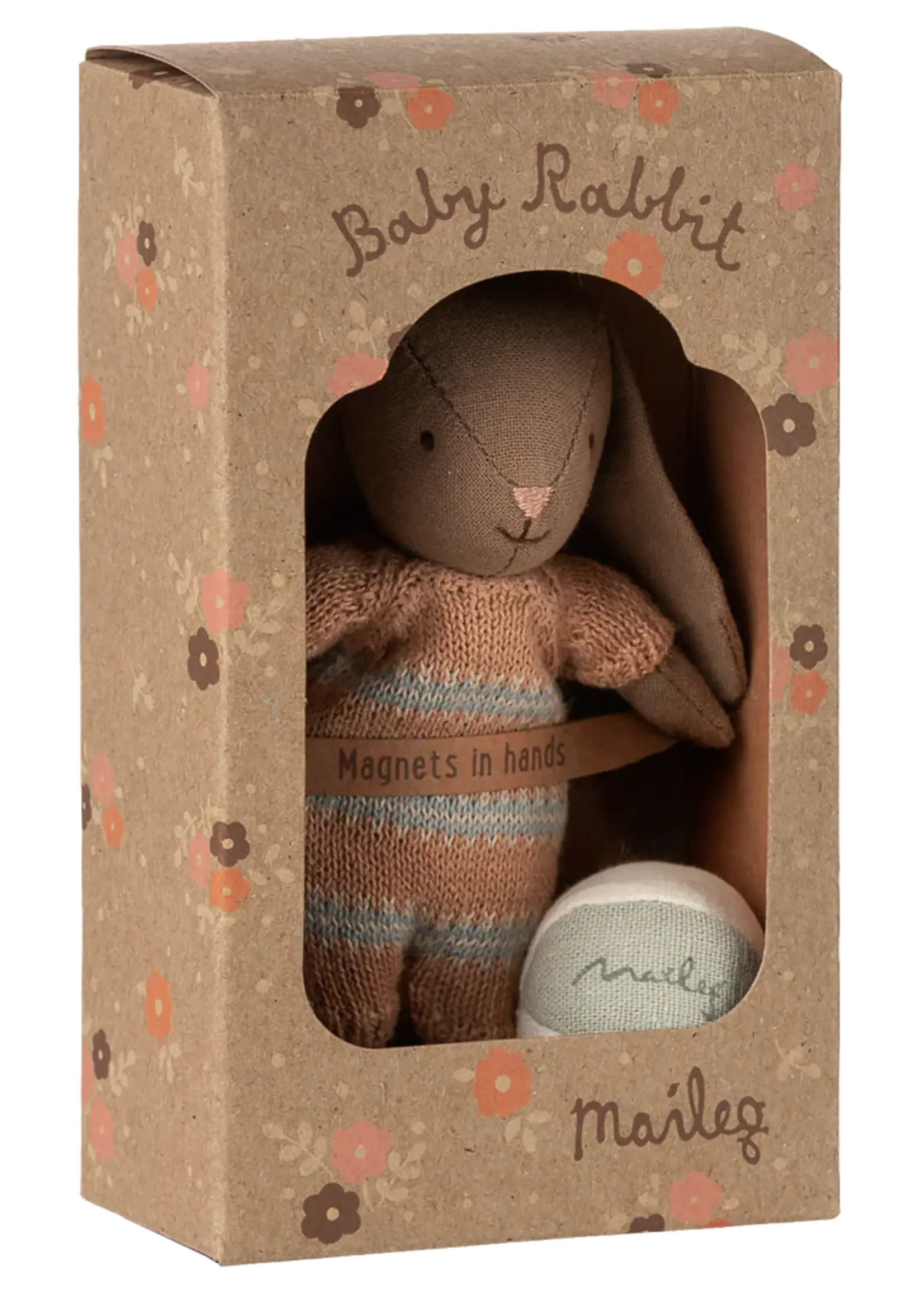 Maileg Bunny set, Micro - Brown - Dusty rose