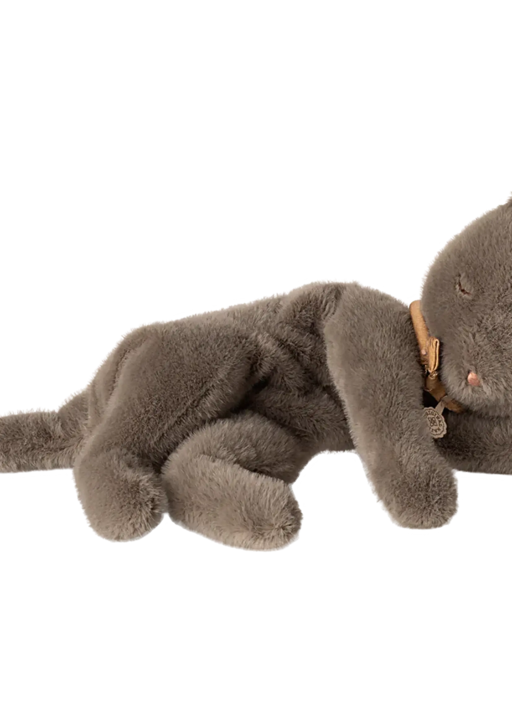 Maileg Sleeping kitten plush, Medium - Grey