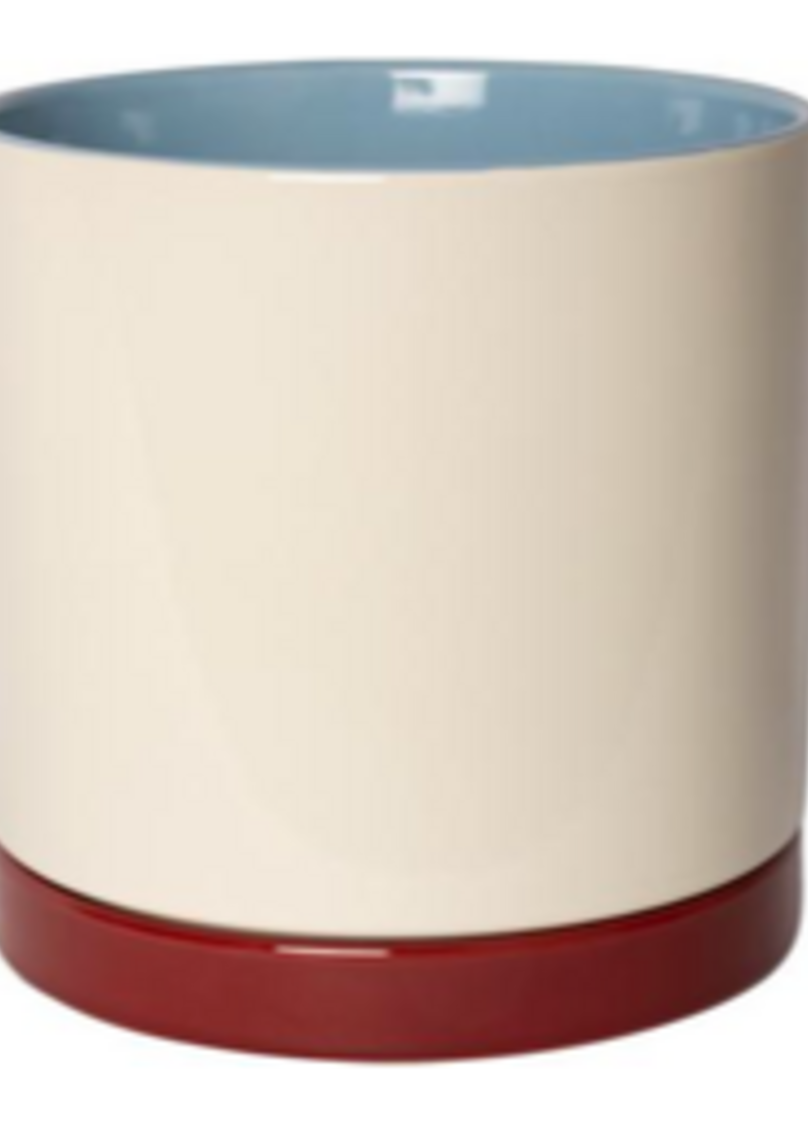 Eja Flowerpot w/saucer, blue/white/maroon 19cm x 19 cm