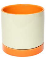 Eja Flowerpot w/saucer, orange/mint 12,50 x 12,50 cm