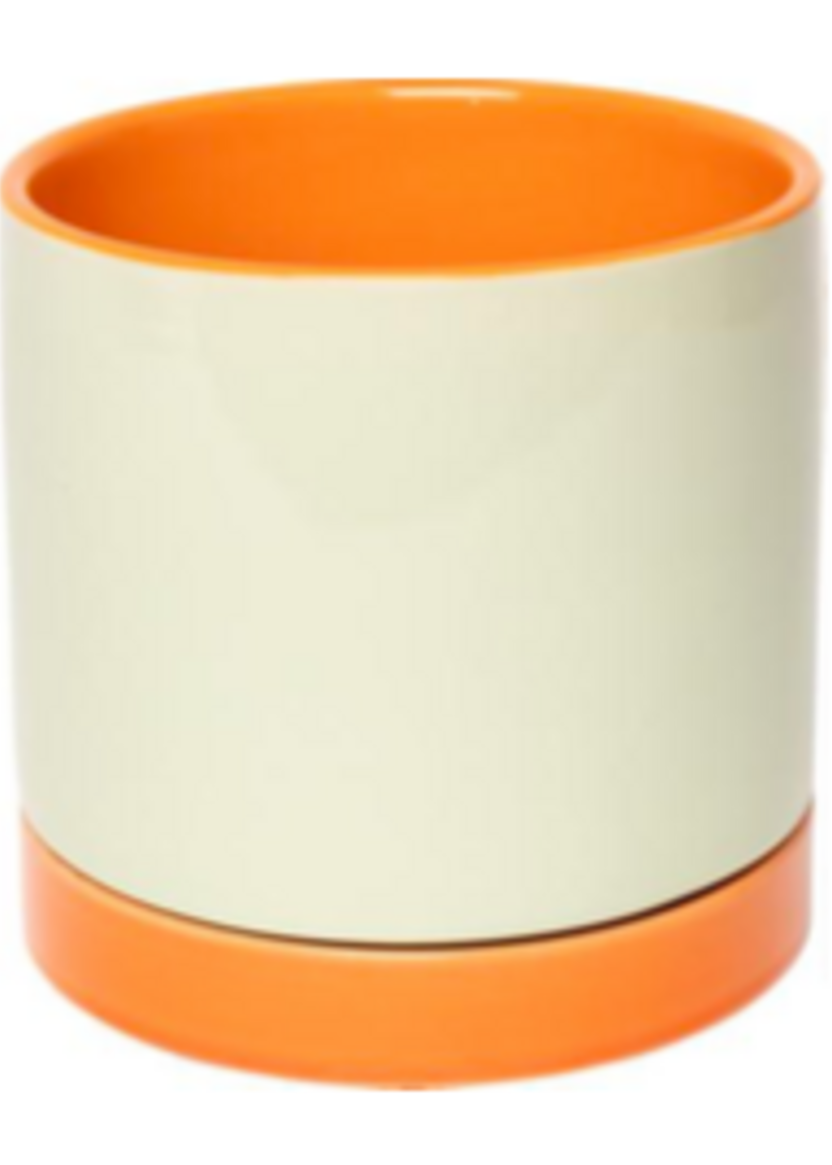 Eja Flowerpot w/saucer, orange/mint 12,50 x 12,50 cm