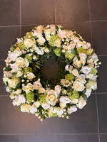Rouwkrans wit diameter 40 cm