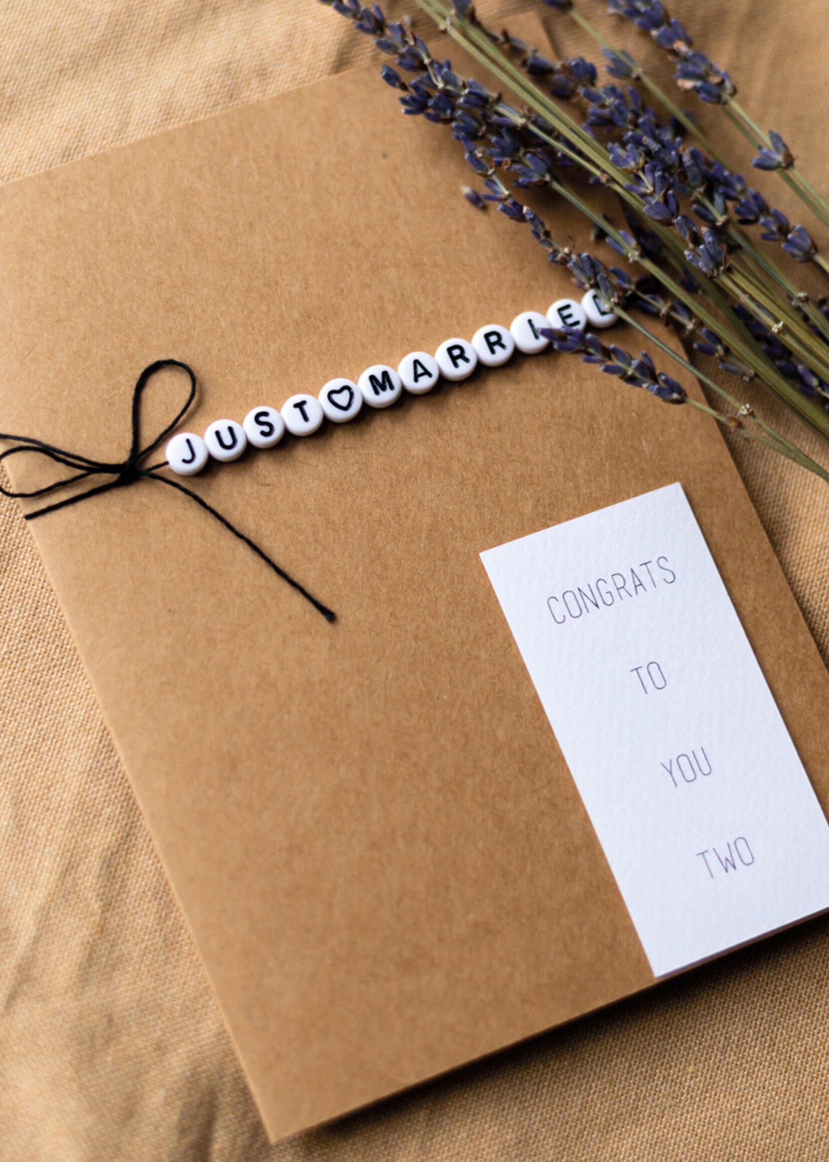 Räder Letter pearl card Just married / 11,8 x 16,6cm