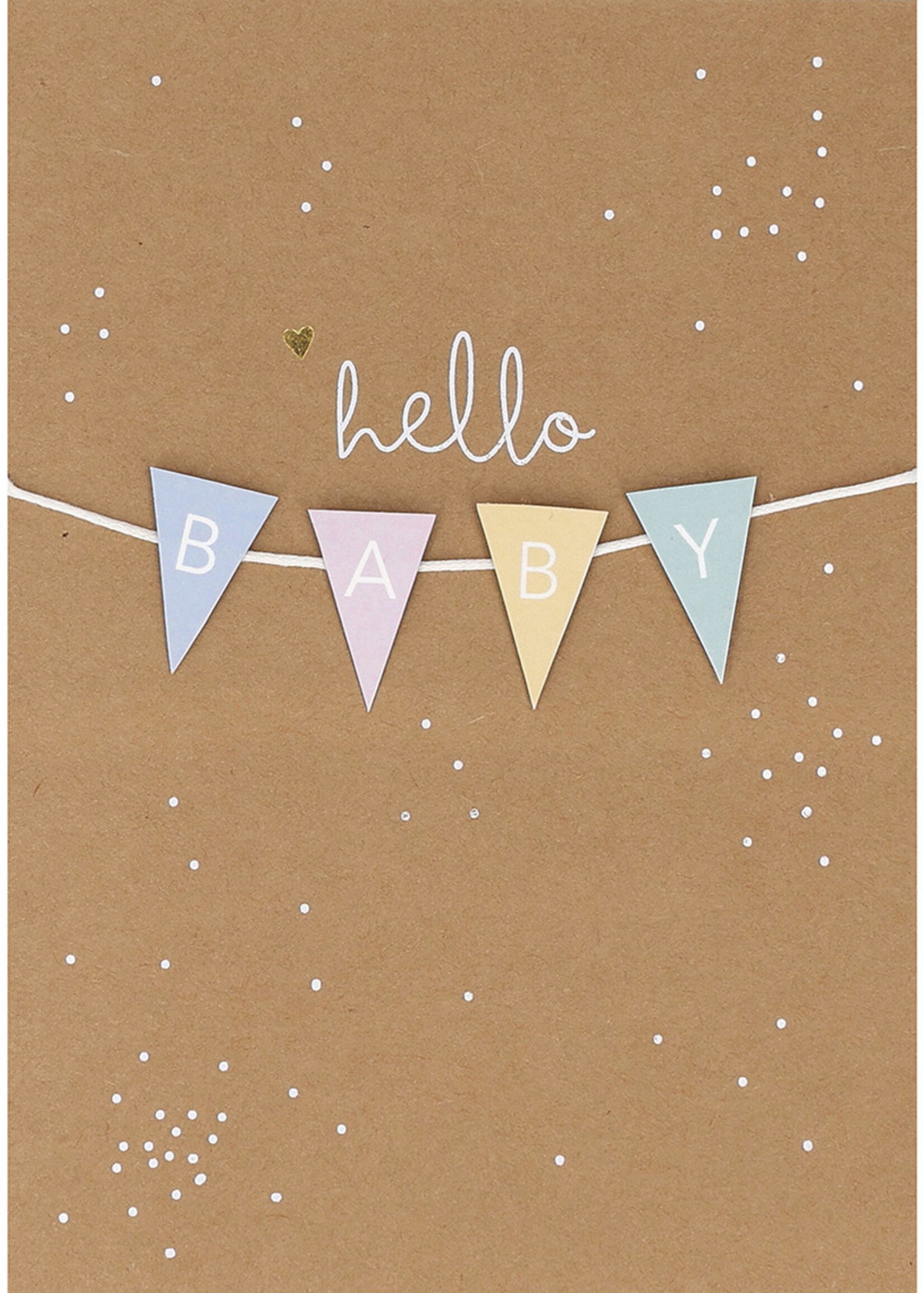 Räder Natron Paper Card Hello Baby /  11,8 x 16,6 cm