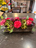 bloemstuk in NATURE BIRCH PLANTER groot RECTANGLE34X10X7CM