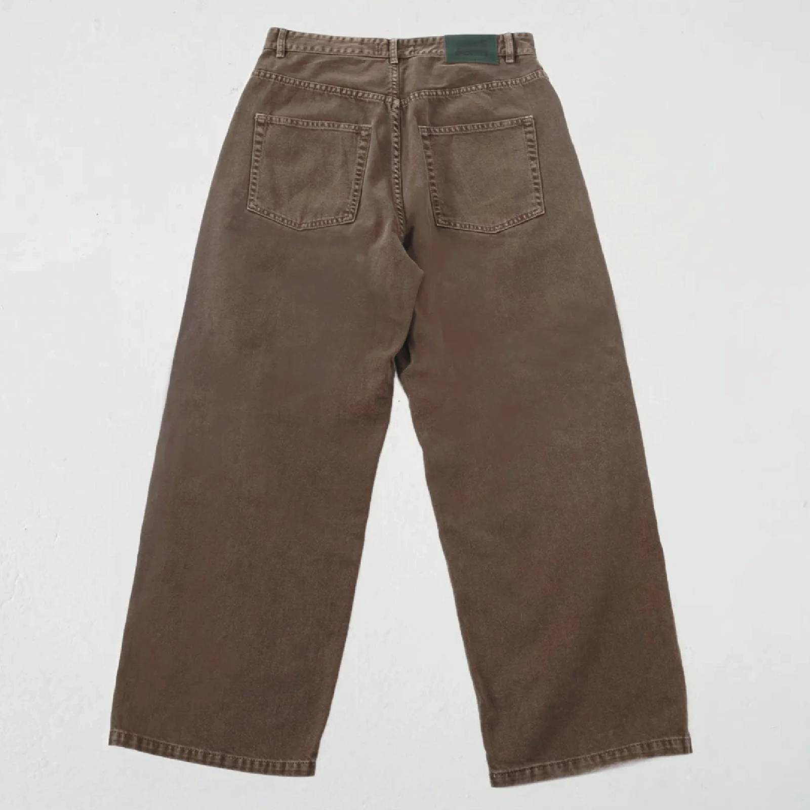 Goodies Sportive Baggy Leather Jacron Chocolate Pants