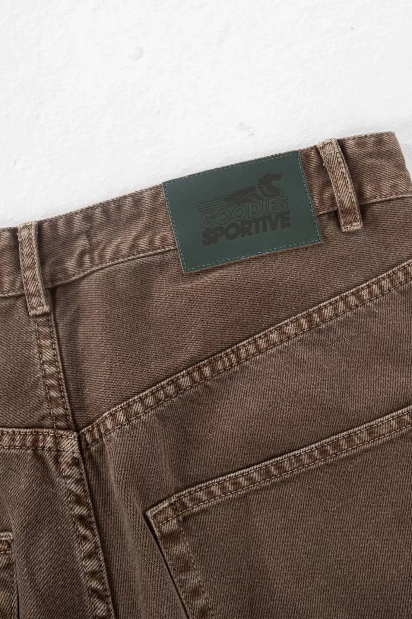 Goodies Sportive Baggy Leather Jacron Chocolate Pants