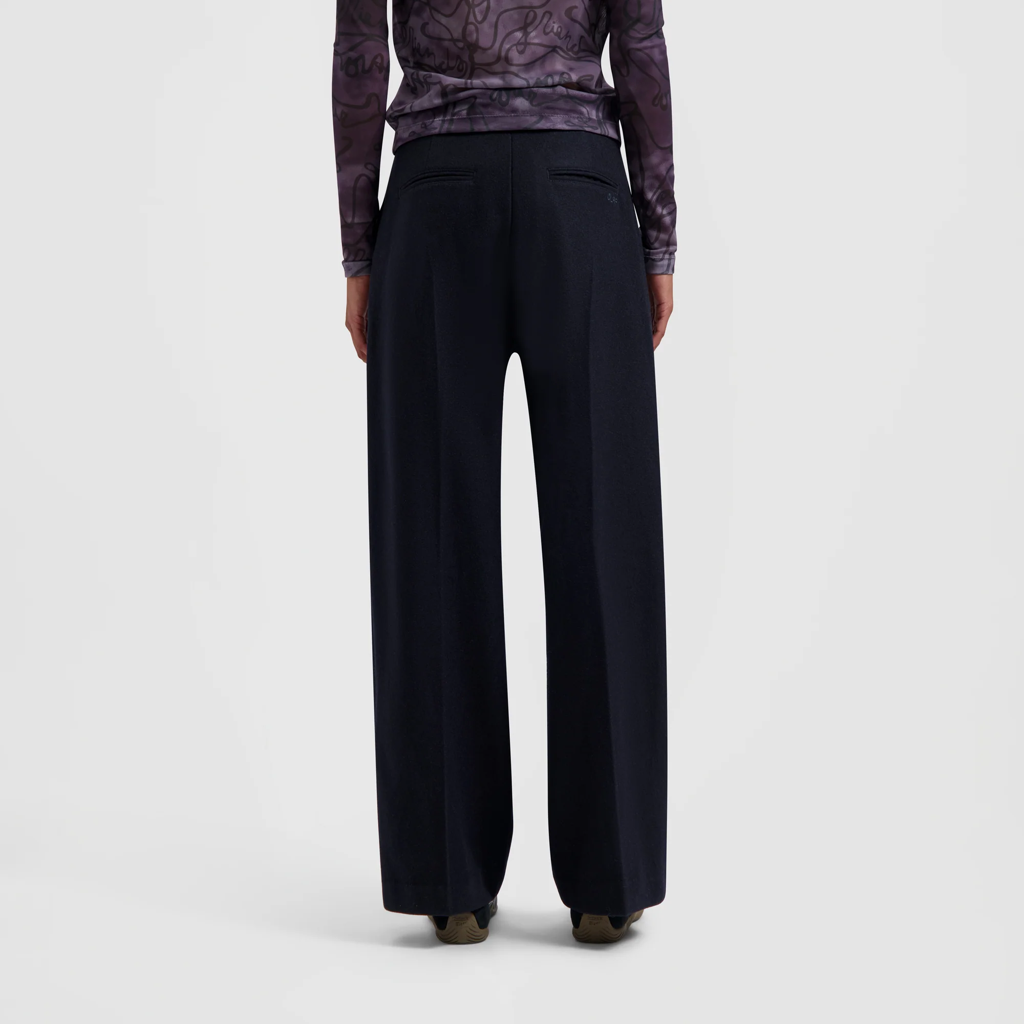 Olaf Hussein Wool Wide Leg Pant
