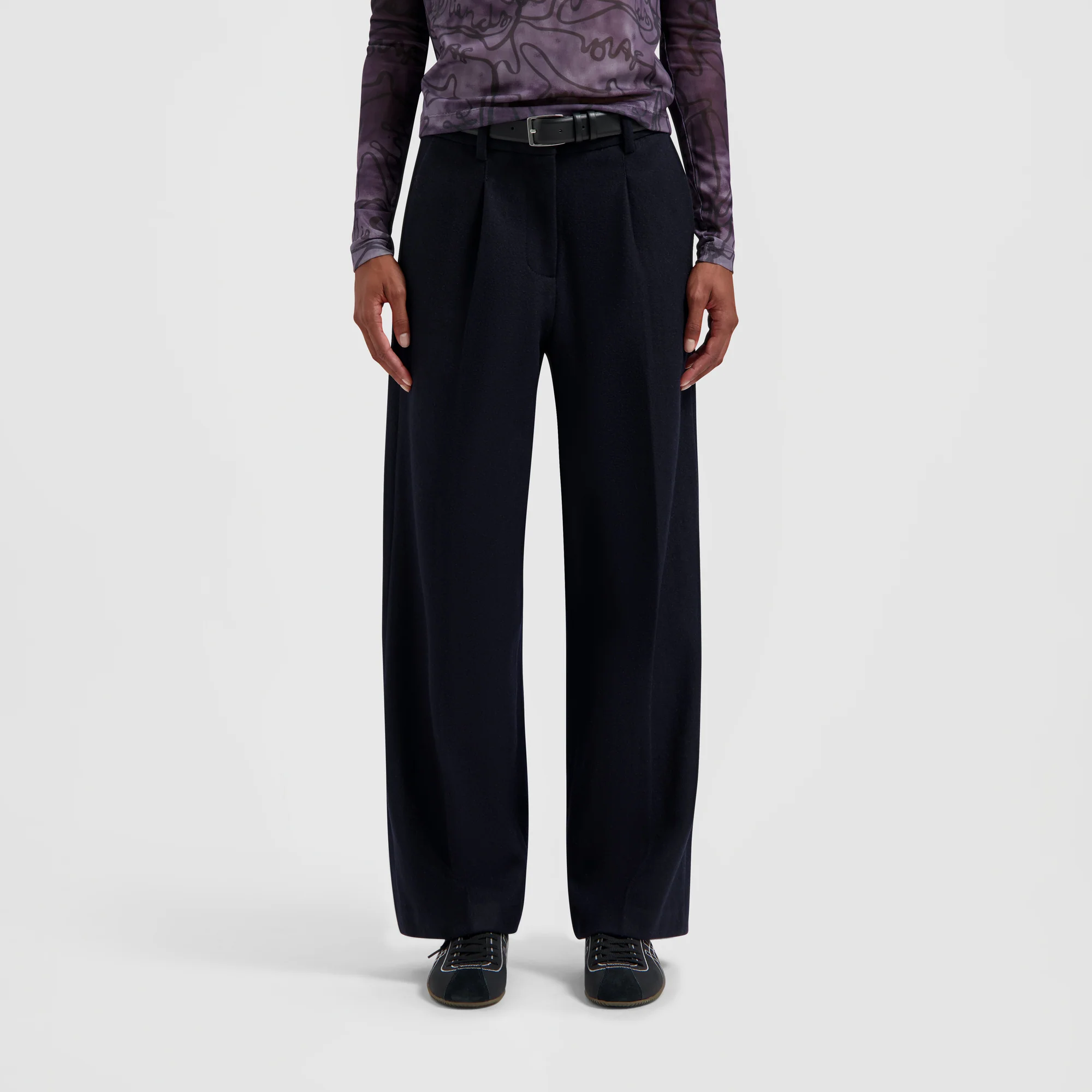Olaf Hussein Wool Wide Leg Pant