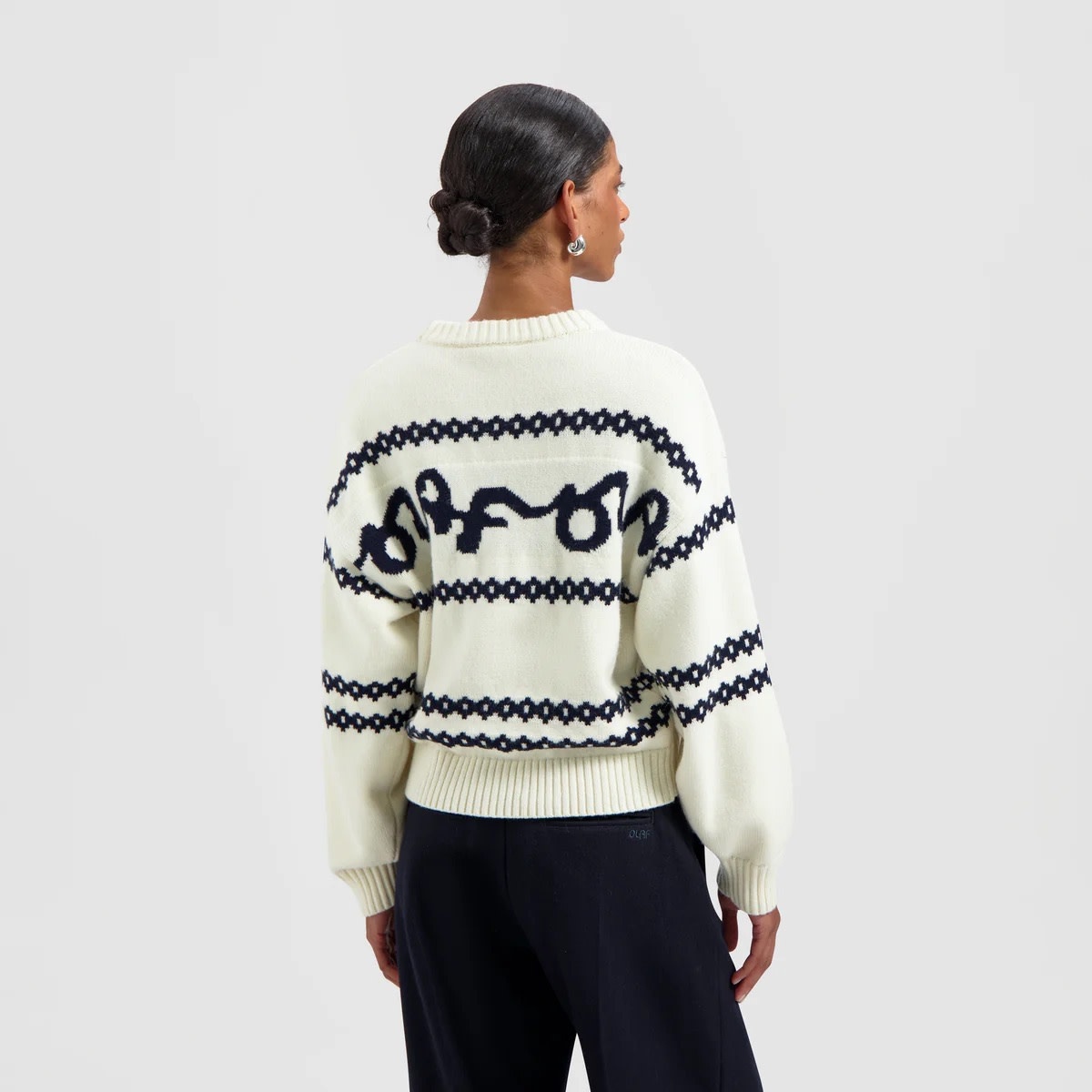 Olaf Hussein Signature Jacquard Crewneck Knit
