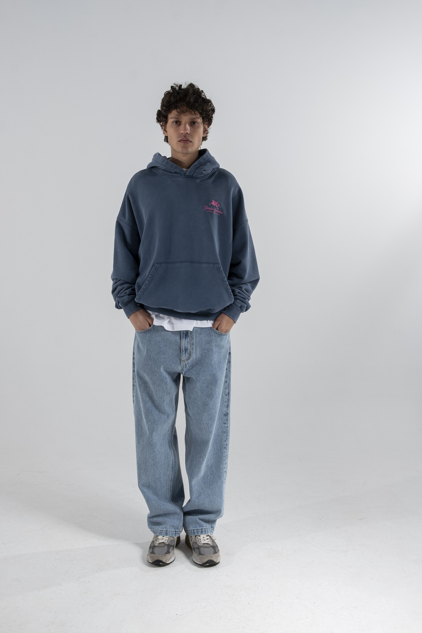 Goodies Sportive Wide Leg Stone Washed Jeans