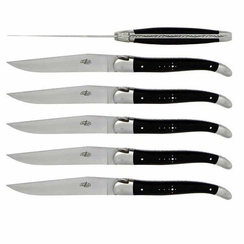 Forge de Laguiole Steakmes ebbenhout set van 6