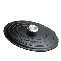 Deksel 29 cm zwart gietijzer ovaal