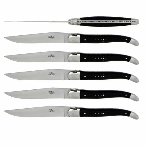 Forge de Laguiole Steakmes ebbenhout set van 6 Forge de Laguiole Steakmes ebbenhout set van 6