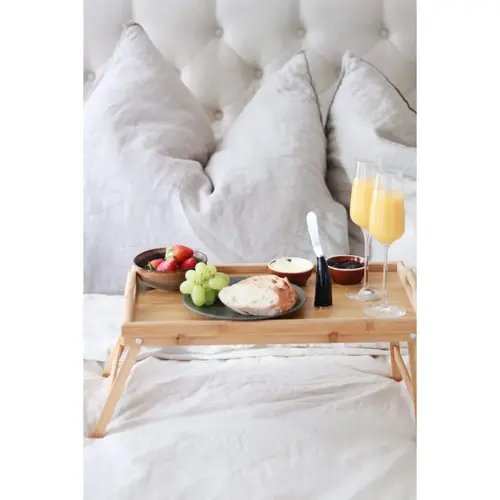 Forge de Laguiole Botermes glanzend inox lemmet zwarte hoornpunt