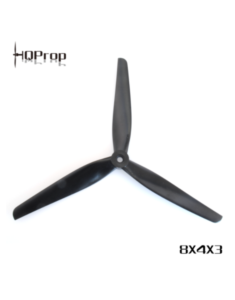 HQ MacroQuad Prop 8X4X3 Black-Glass Fiber Nylon