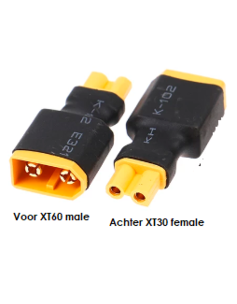 XT60 mannelijk naar XT30 vrouwelijk